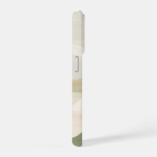 Sage Valley Abstract Landscape – Soft Boho Green  iPhoneケース (右側面)
