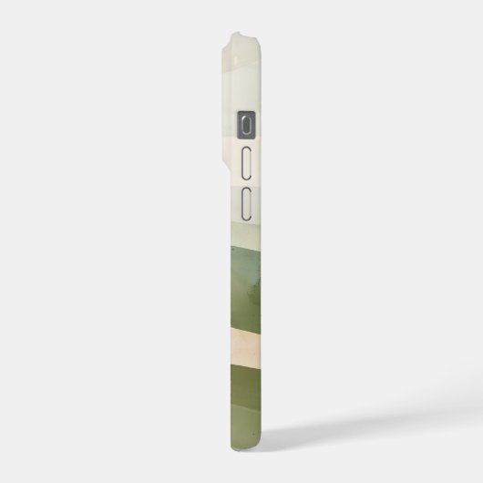Sage Valley Abstract Landscape – Soft Boho Green  iPhoneケース (左側面)