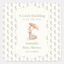 Sage Vintage Flower Umbrella Duck ベビーシャワー 
