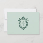 Sage Vintage Ornate Frame ウェディング インビテーション, 出欠カード (裏面)