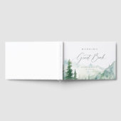 Sage Watercolor Mountain Forest Rustic Wedding ゲストブック (全面)