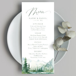 Sage Watercolor Mountain Forest Rustic Wedding メニュー
