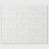 Sage Watercolor Wildflower Floral ラッピングペーパー (フラット)