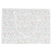Sage Watercolor Wildflower Floral ラージペーパーバッグ (裏面)