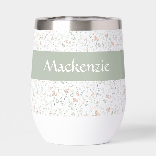 Sage Watercolor Wildflower Floral Custom Name (背面)