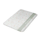 Sage Watercolor Wildflower Floral Custom Name バスマット (アングル)