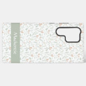 Sage Watercolor Wildflower Floral Custom Name Samsung Galaxyケース (裏面横)