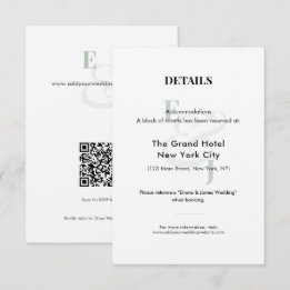 Sage+Wedding+Hotel+Details+Card+| QR エンクロージャーカード