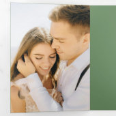 Sage Wedding RSVPモダン詳細QRコード写真 三つ折り招待状 (内部最初)