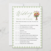 Sage Wedding True or False Bridal Shower Game 招待状 (正面)
