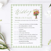Sage Wedding True or False Bridal Shower Game 招待状
