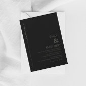 Sage Where Forever Begins Black Wedding Invitation 招待状