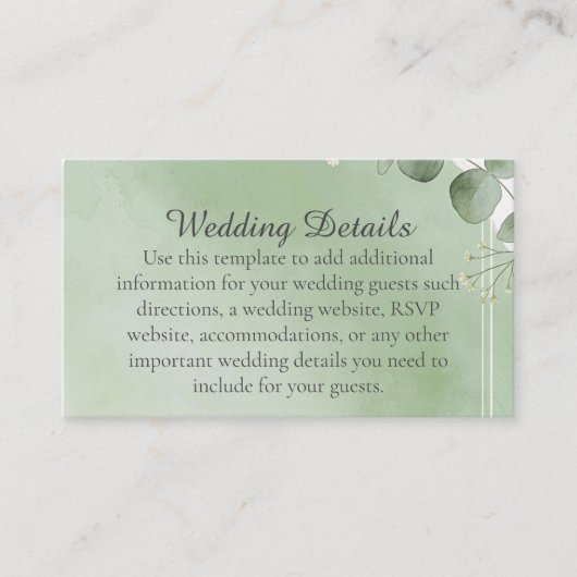 Sage Whisper Botanical Enclosure Cards エンクロージャーカード (正面)