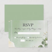Sage Whisper Botanical RSVP Cards (正面/裏面)