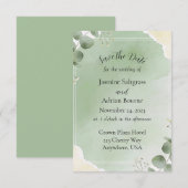 Sage Whisper Botanical Save the Date Cards セーブザデート (正面/裏面)