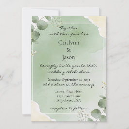 Sage Whisper Botanical Wedding Invitations 招待状
