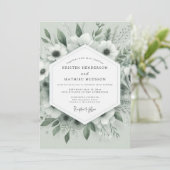 Sage Whispering Anemone Wedding 招待状 (スタンド正面)
