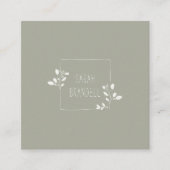Sage & Whiteの手描のフローラフレーム スクエア名刺 (正面)