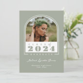 Sage White 2024アーチモダント写真卒業 案内状 (スタンド正面)