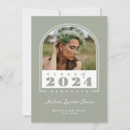 Sage White 2024アーチモダント写真卒業 案内状