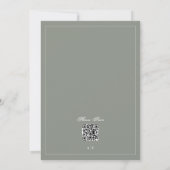 Sage White Framed Monogramエレガントのサ結婚イト 招待状 (裏面)
