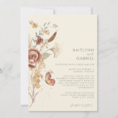  sage wildflower ドライ フラワーの水彩 結婚式の招待状 招待状 (正面)