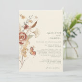  sage wildflower ドライ フラワーの水彩 結婚式 招待状 (スタンド正面)