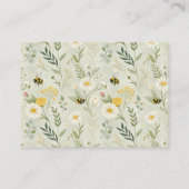 Sage Wildflower Bee Baby Shower Diaper Raffle エンクロージャーカード (裏面)
