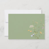 Sage Wildflower Garden Elegant Wedding 出欠カード (裏面)