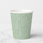 Sage Wildflower Party Cup | Botanical Floral 紙コップ (裏面)
