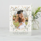 Sage Wildflower Photo Graduation Thank You Card 招待状 (スタンド正面)