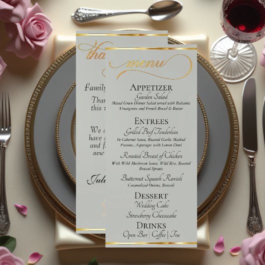 Sage - Wreath Monogram & Thank You Wedding メニュー