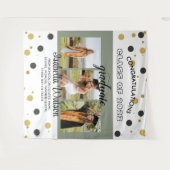 SageGreen大3枚の写真卒業パーティーの背景 タペストリー (正面(横))