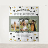 SageGreen大3枚の写真卒業パーティーの背景 タペストリー (正面)