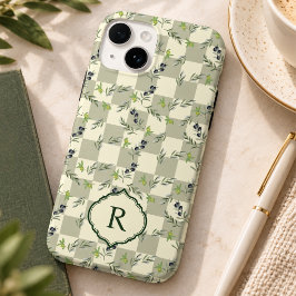 SageGreen 水彩オリーブ パターン モノグラム Case-Mate iPhone 14ケース