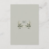 SageGreenOlive Branch Monogram Wedding Details エンクロージャーカード (裏面)
