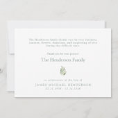 SageSimple Greenery Funeral Personalized Thank You サンキューカード (裏面)