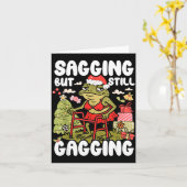 Sagging But Still Gagging Frog Funny Cringe Meme C カード (黄色い花)