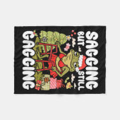 Sagging But Still Gagging Frog Funny Cringe Meme C フリースブランケット (正面(横))