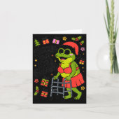 Sagging But Still Gagging Funny Christmas Frog Hol カード (正面)