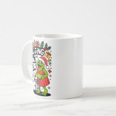 Sagging But Still Gagging Funny Christmas Frog Hol コーヒーマグカップ (正面左)