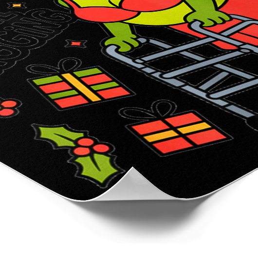 Sagging But Still Gagging Funny Christmas Frog Hol ポスター (角)