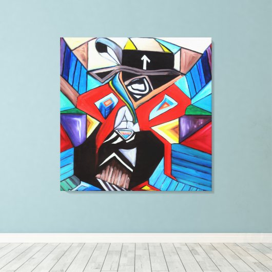 Saginaw Grant Cubism Picasso Inspired Painting キャンバスプリント (インサイチュ (ウッドフロア))