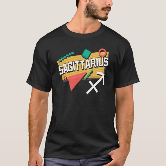 Sagittarius 90s Horoscope Zodiac Sign Astrology Tシャツ (正面)