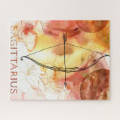 Sagittarius archer red orange gold planets zodiac  ジグソーパズル (横)