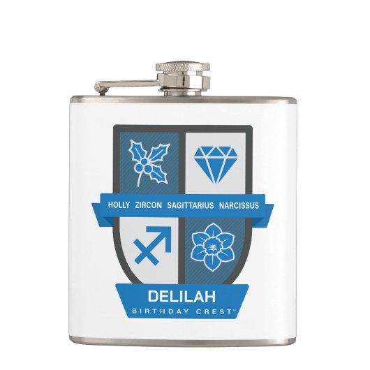 Sagittarius Birthday Crest™ December 1-21 フラスク (正面)