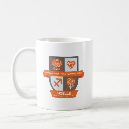 Sagittarius Birthday Crest™ for November 22-30 Mug コーヒーマグカップ (左)
