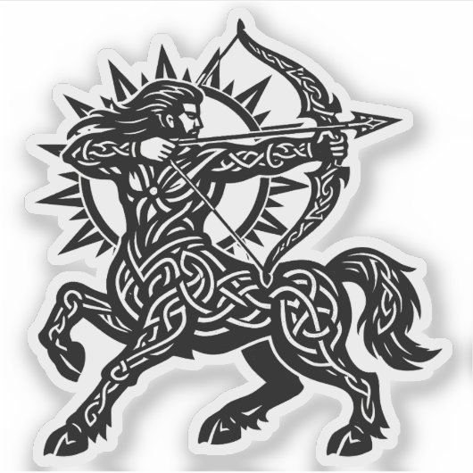 Sagittarius Centaur Archer — Mythic Zodiac Inkwork シール (正面)