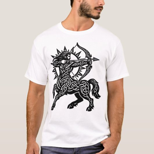 Sagittarius Centaur Archer — Mythic Zodiac Inkwork Tシャツ (正面)