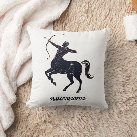 Sagittarius Constellation Line Art – Cosmic Zodiac クッション (ブランケット)